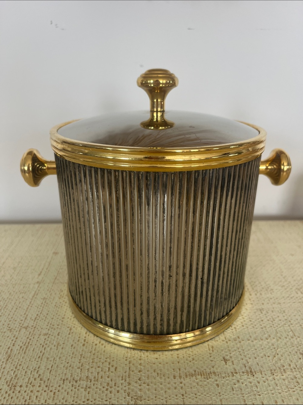 Vintage silver and gold ice 🧊 bucket